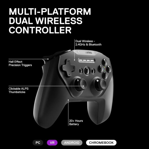 SteelSeries - Stratus Duo Wireless Gaming Controller for Windows, Chromebooks, Android, and Select VR Headsets - Black image 1