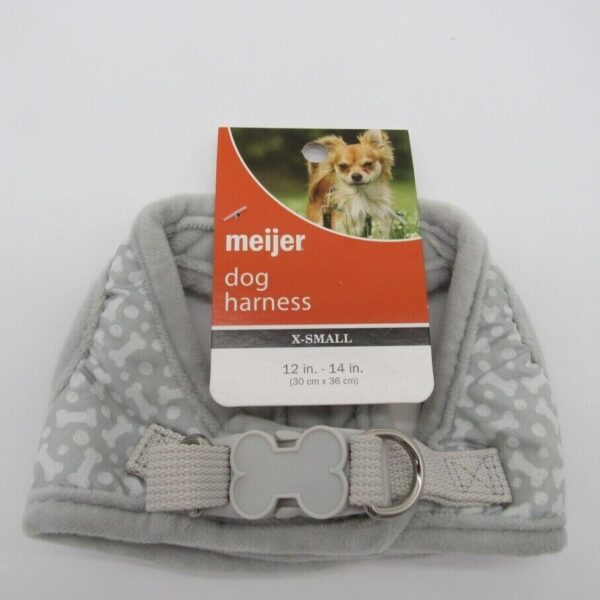Meijer - Dog Harness XS (12-14) - Bone-a-dots Grey image 0