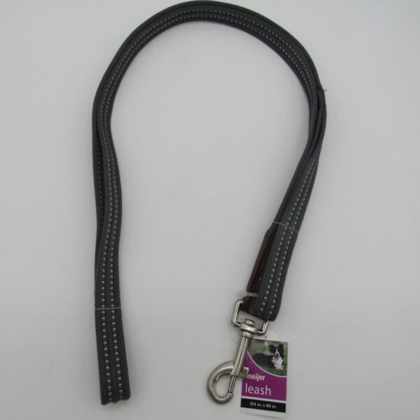 Pet Leash 3/4" x 60" Grey Ticking Web Tab image 0