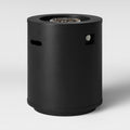 23" Round Metal Fire Column - Black image 0