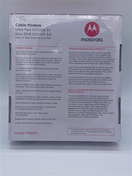 Motorola MB8611 2.5 Gbps Cable Modem image 5