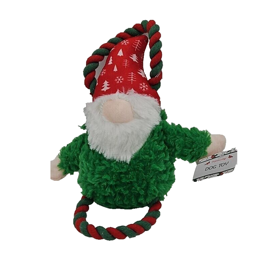Holiday Gnome Red Hat - Dog Rope Toy image 0