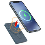 myCharge Maglock 3k 3000mAh/12W Wireless Charger + USB-C Power Bank - Blue image 2