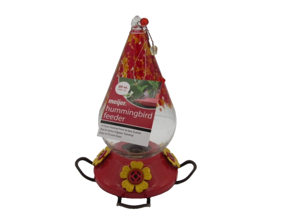 Meijer - Hummingbird Feeder R&Y Art Glass Teardrop image 0