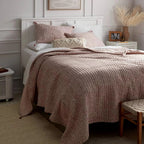 King Reversible Matelasse Swirl Quilt Purple - Threshold: Cotton Jacquard