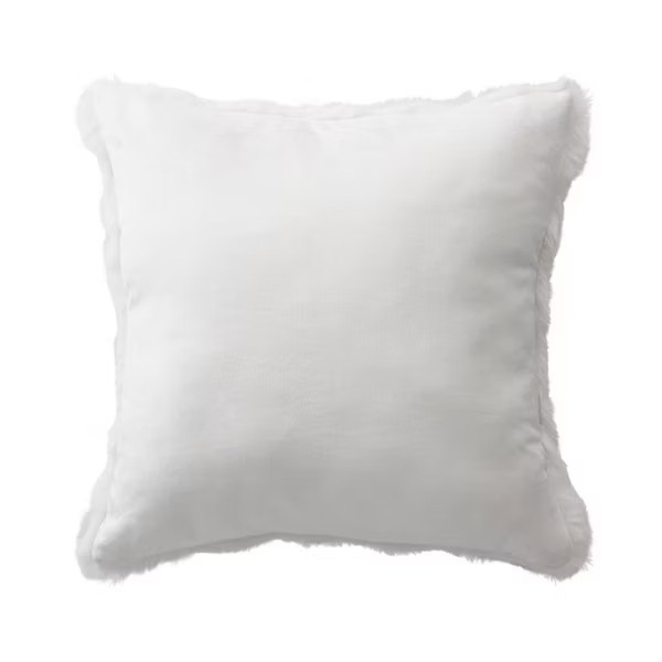 20" Bubble Faux Fur Square Indoor Throw Pillow Ivory