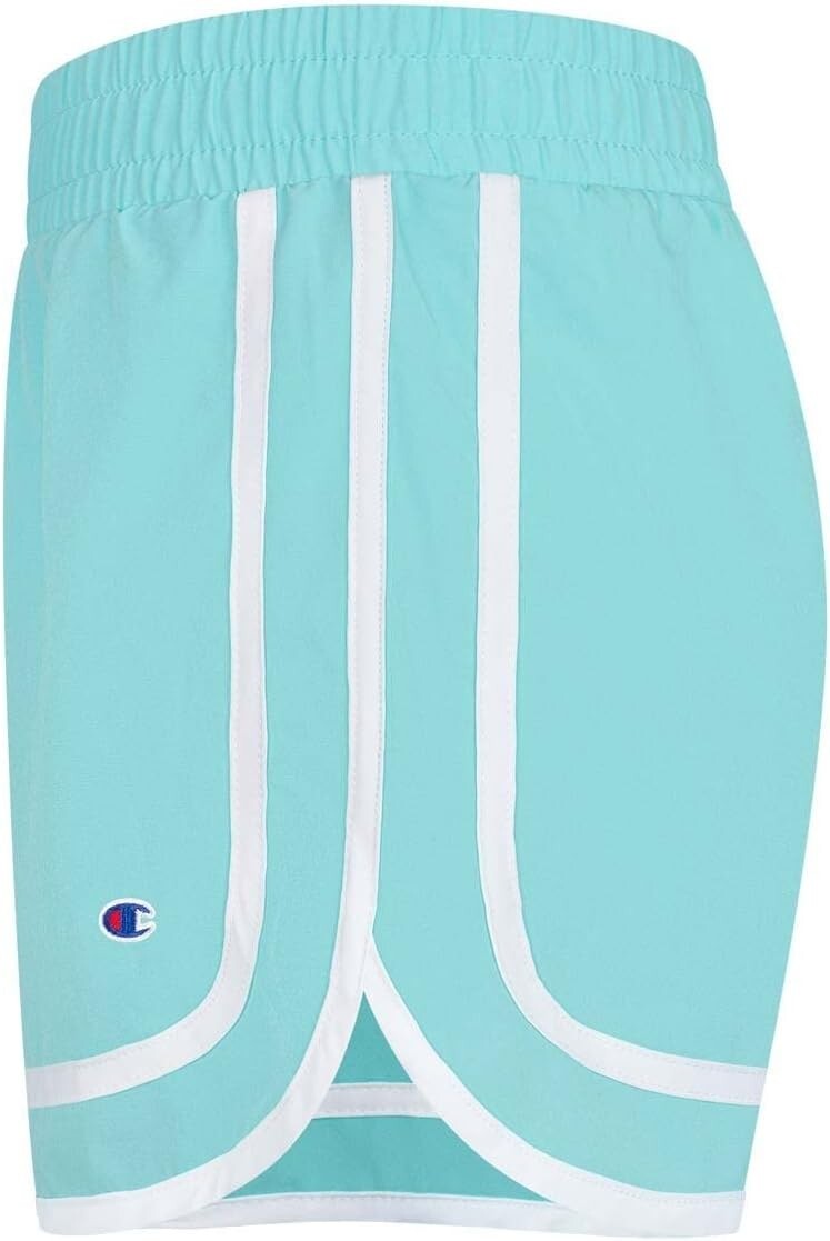 Champion Girl's Solid Woven Shorts - Aruba Blue - Small