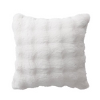20" Bubble Faux Fur Square Indoor Throw Pillow Ivory