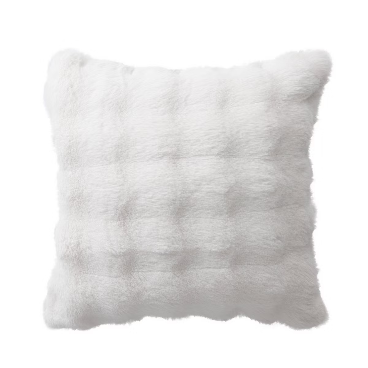 20" Bubble Faux Fur Square Indoor Throw Pillow Ivory