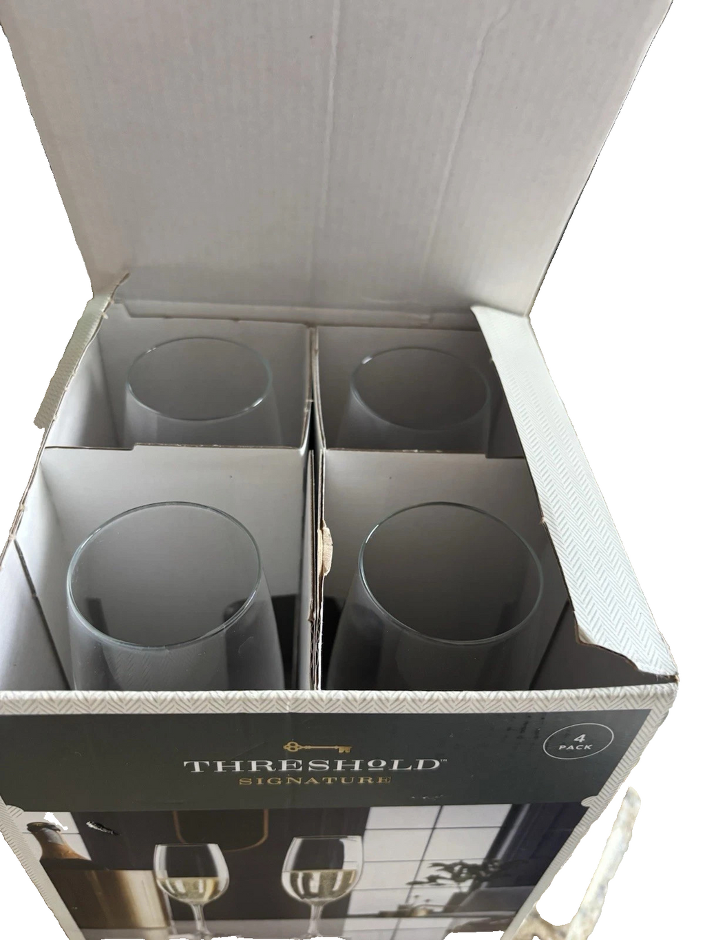 4pk Geneva Crystal 7.7oz Champagne Flutes - Threshold Signature