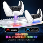 Fosmon For PS5 Cooling Station with PS5 Controller Charger Station