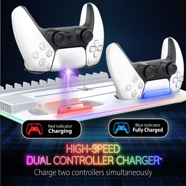 Fosmon For PS5 Cooling Station with PS5 Controller Charger Station