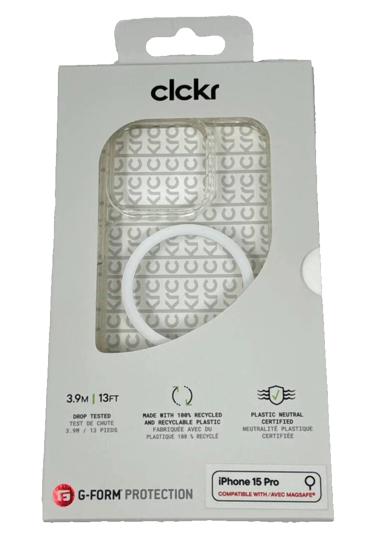 Clckr G-Form MagSafe Clear Case for Apple iPhone 15 Pro 6.1" Diamond Cover