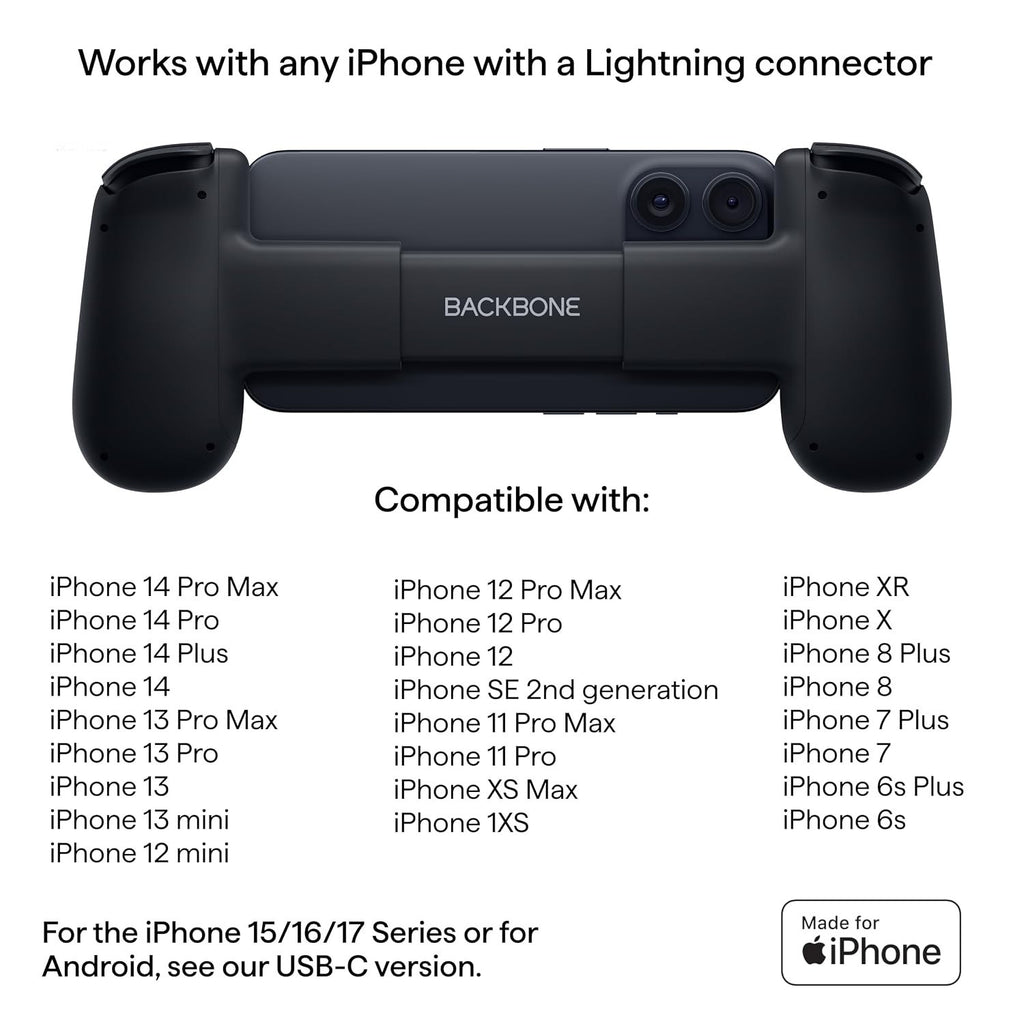 Backbone One (Lightning) Mobile Gaming Controller for iPhone - Gen 2 Black