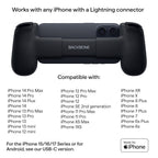 Backbone One (Lightning) Mobile Gaming Controller for iPhone - Gen 2 Black