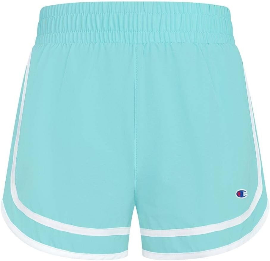 Champion Girl's Solid Woven Shorts - Aruba Blue - Large