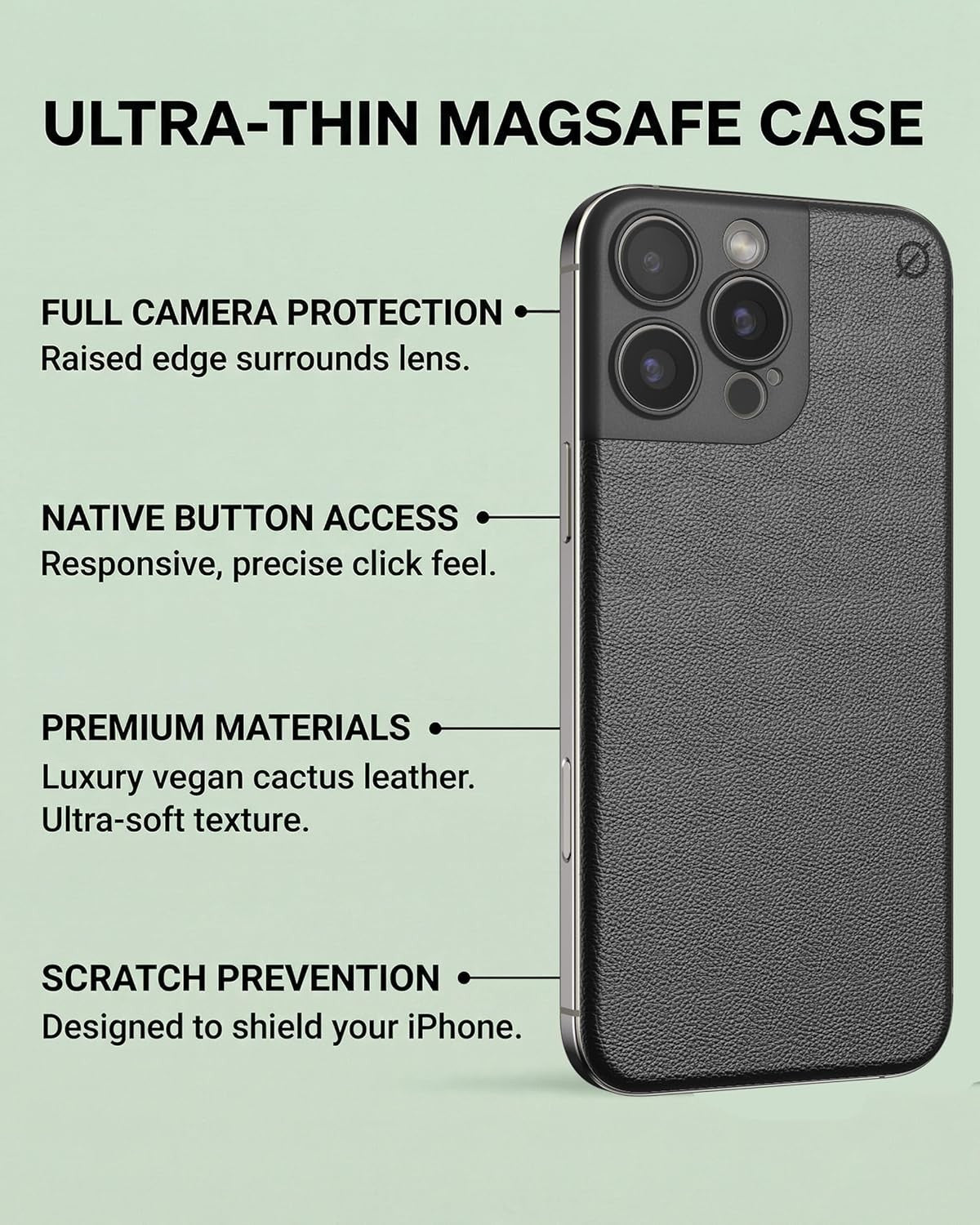 Atom Studios iPhone 16 Pro Max Case – MagSafe Compatible, Ultra-Thin Slim Vegan 