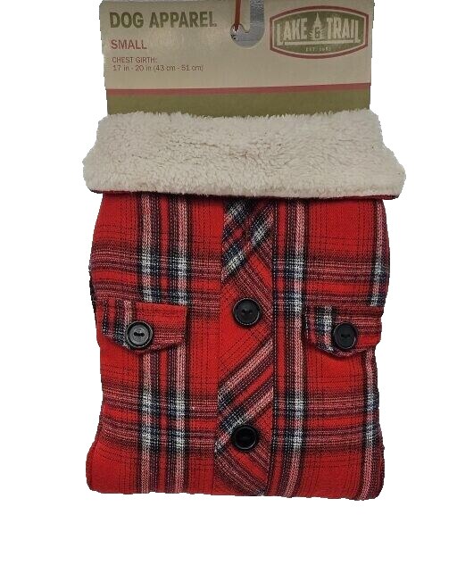 Lake & Trail Dog Sherpa Small (17"-20") - Red Plaid