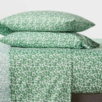 Queen Printed Microfiber 4pc Sheet Set Green Dot - Room Essentials: Polyester