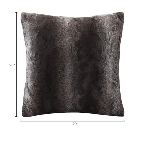 20"x20" Oversize Marselle Faux Fur Square Throw Pillow Brown - Madison Park