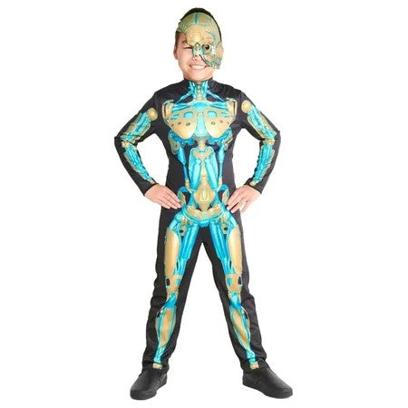 Kids' Robot Skeleton Halloween Costume Jumpsuit with Mask