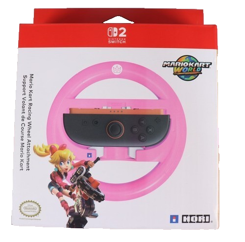 Hori Nintendo Switch 2 Mario Kart Racing Wheel Attachment Peach Pink