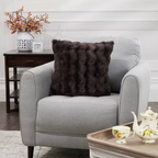 20" Bubble Faux Fur Square Indoor Throw Pillow Chocolate Brown
