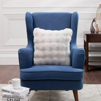 20" Bubble Faux Fur Square Indoor Throw Pillow Ivory