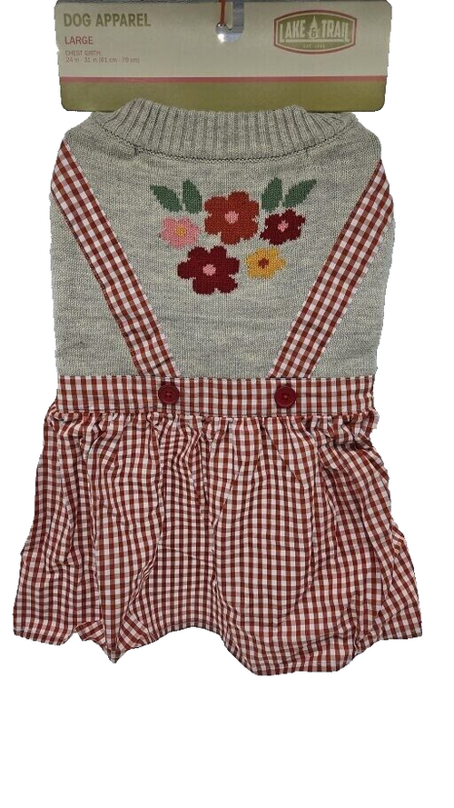 Lake & Trail Pet Dress Medium (21"-24") - Checkered 💐