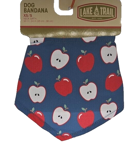 Lake & Trail Dog Bandana XS/S (10"-14") - Blue Apples 🍎
