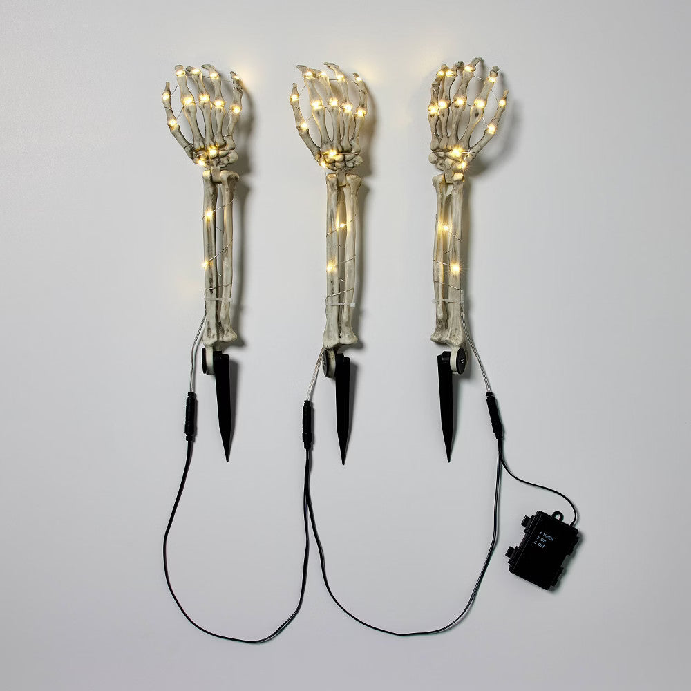 3-Count LED Skeleton Arms Halloween Novelty Path Lights