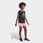 Adidas Girls' 3 Stripe Mesh Short - Acid Red - Size XS