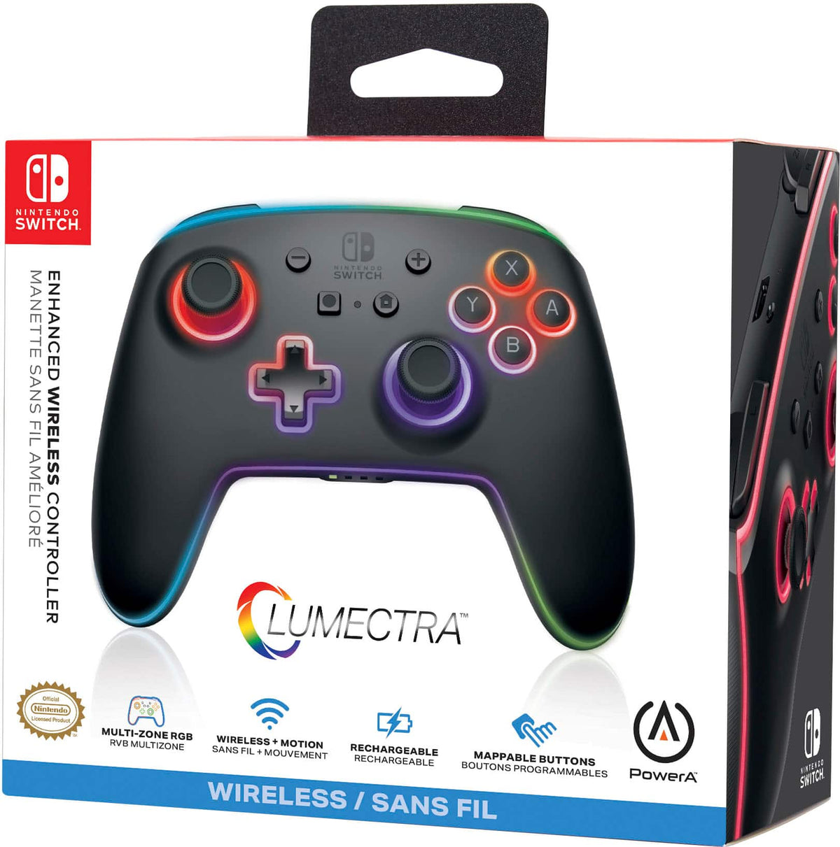 PowerA Enhanced Wireless Controller with Lumectra - Black LED - Nintendo Switch