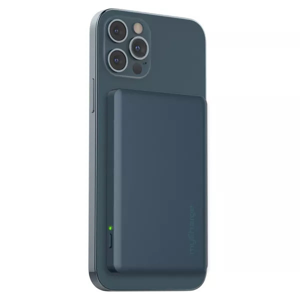 myCharge Maglock 3k 3000mAh/12W Wireless Charger + USB-C Power Bank - Blue image 1