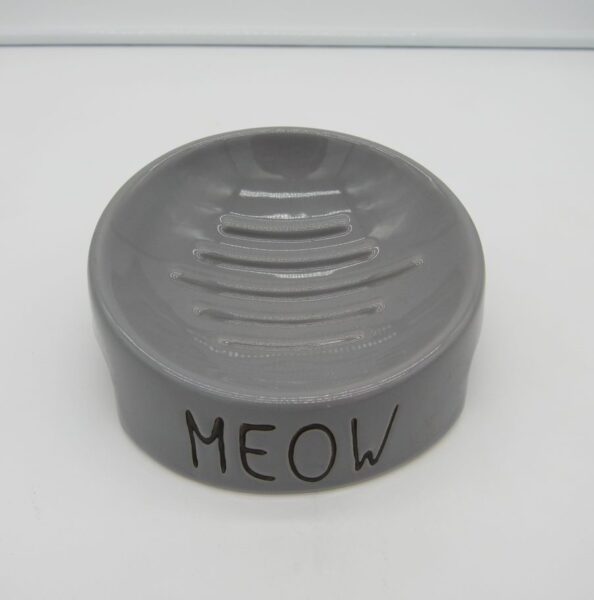 Petrageous Meow Cat Food Bowl 5" - Grey image 0
