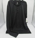Gaiam Mens' Intent Henley 2.0 Long-Sleeve Button Collar - Large - Black Heather image 0