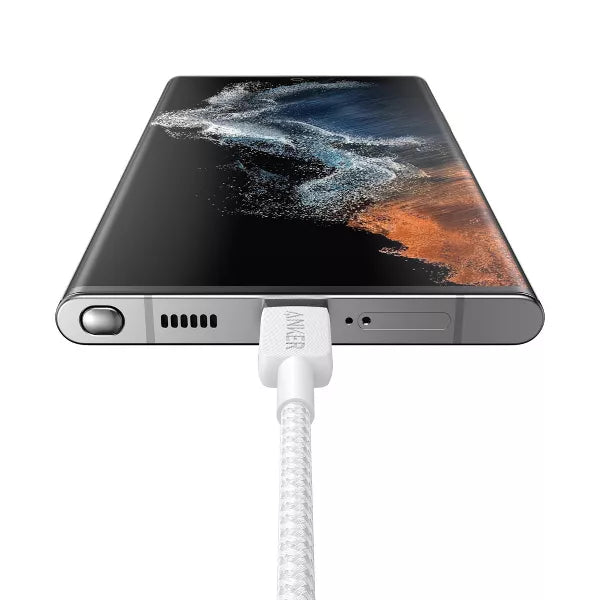 Anker 6' 60W Braided USB-C to USB-C Max Fast Charging Cable - White image 1