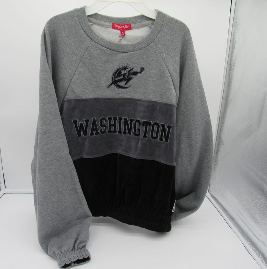 Mitchell & Ness Womens' Wizards Velour Fleece Sweater - Small - Grey image 0