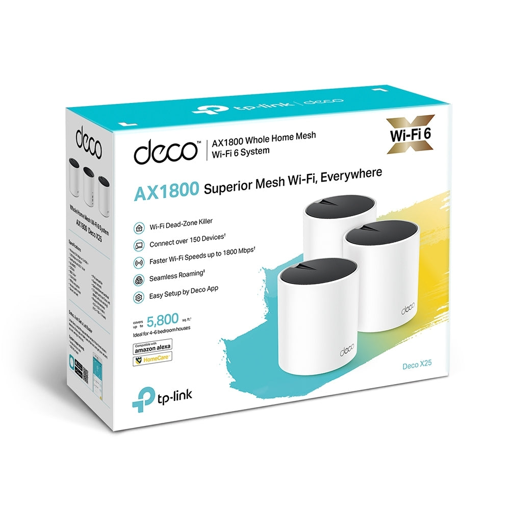 TP-Link Deco X25 AX1800 Whole Home Mesh Wi-Fi 6 System - 3-Pack product photo