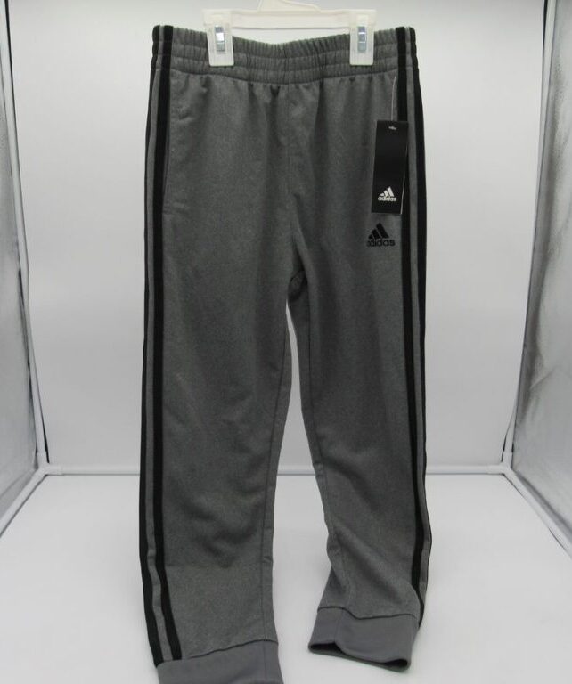 Adidas Boys' 3-Stripe Fleece Pants - Small - Char Grey image 0