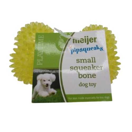 Li'l Pipsqueaks Yellow Squeaker Bone Dog Toy image 0
