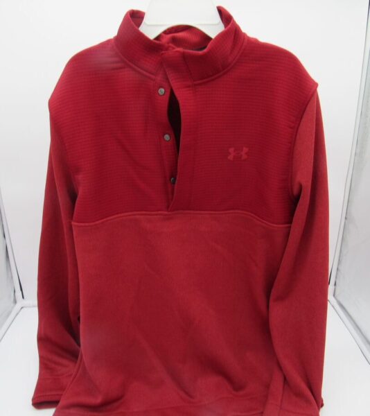Under Armour Men's Storm Golf Half-Button Sweater Fleece Loose Fit - Medium - Red Velvet image 0
