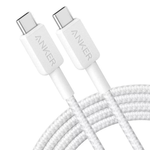 Anker 6' 60W Braided USB-C to USB-C Max Fast Charging Cable - White image 0