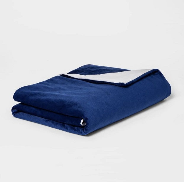 60"x 40" 6lbs Waterproof Removable Cover Weighted Blanket Blue image 0