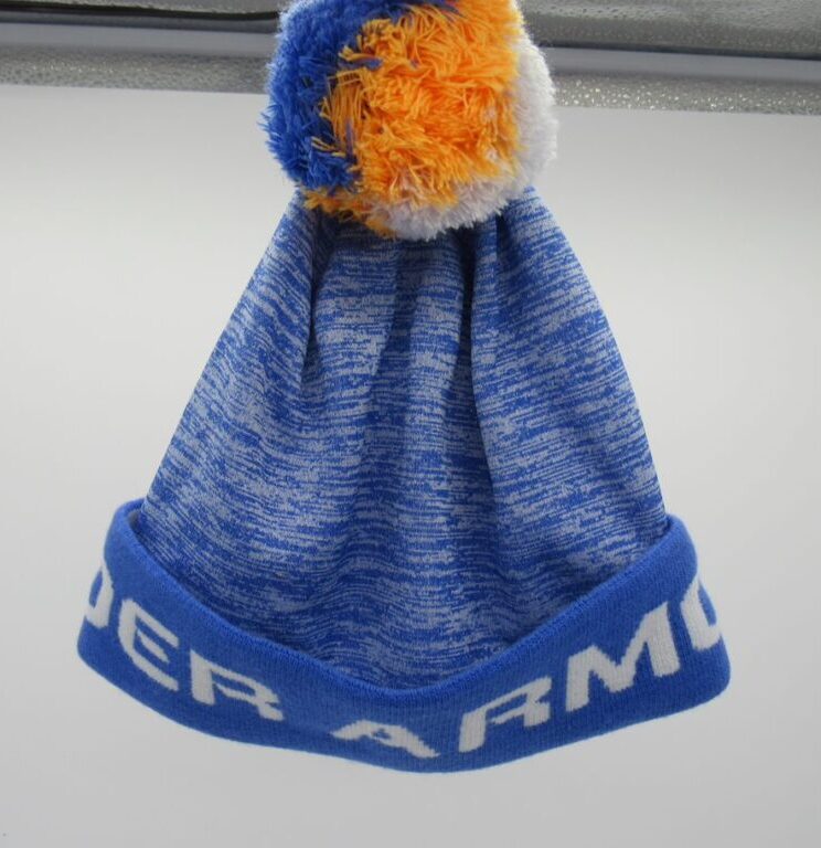 Under Armour Boys' Coldgear Beanie w/ Pom Pom - Blue image 0