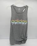 Adidas Girls' Tie Front Tank - Large - Grey Goopy HBR image 0