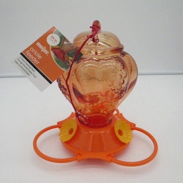 Meijer - Oriole Feeder Orange Painted Glass Finial image 0