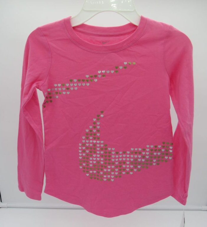 Nike Girls' Heart Swoosh Long-Sleeve Shirt - Size 6X - Pinksicle image 0