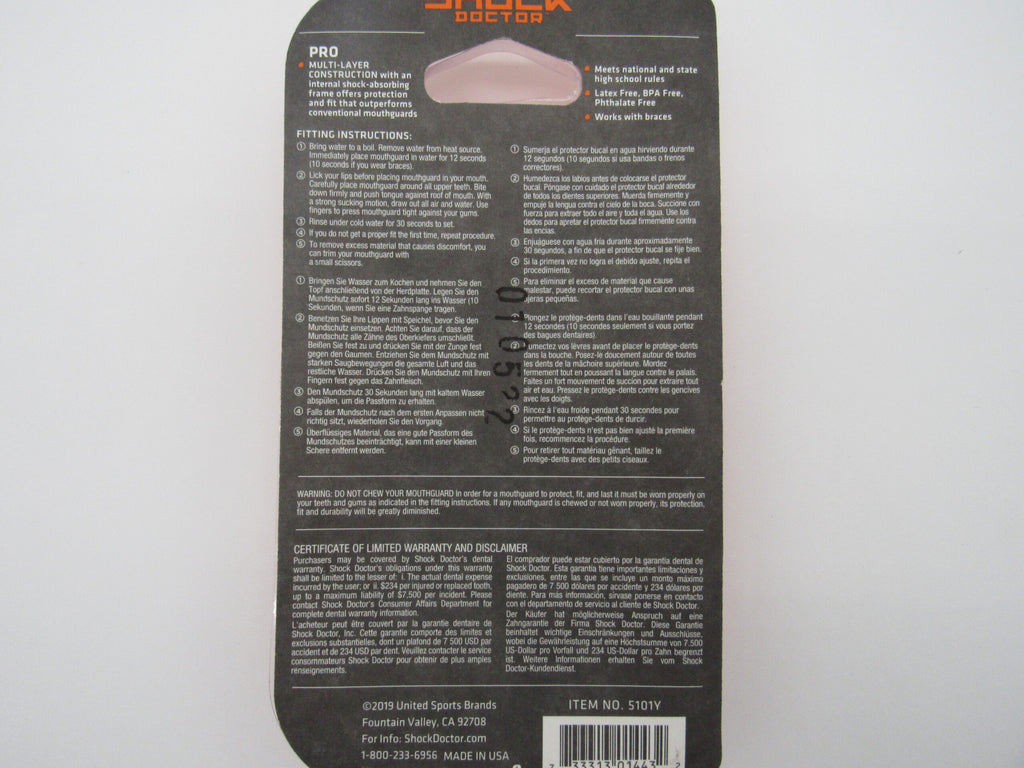 Shock Doctor Pro Strapped Youth 10+ Mouth Guard with Strap image 1