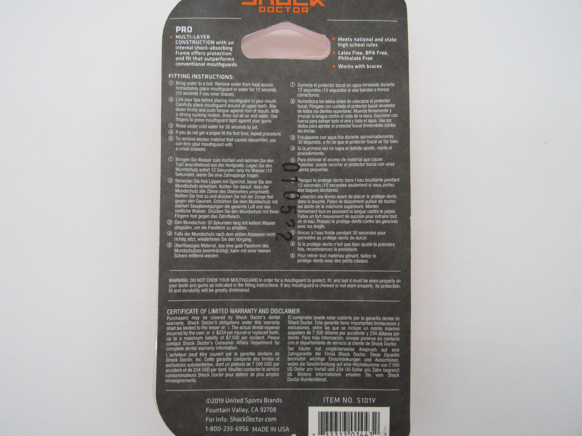 Shock Doctor Pro Strapped Youth 10+ Mouth Guard with Strap image 1